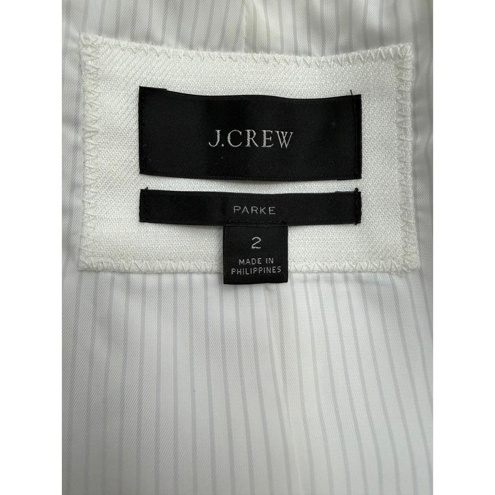 J.Crew Parke White Linen Blend Blazer Size 2 One Button Tailored‎ Jacket - Picture 5 of 11